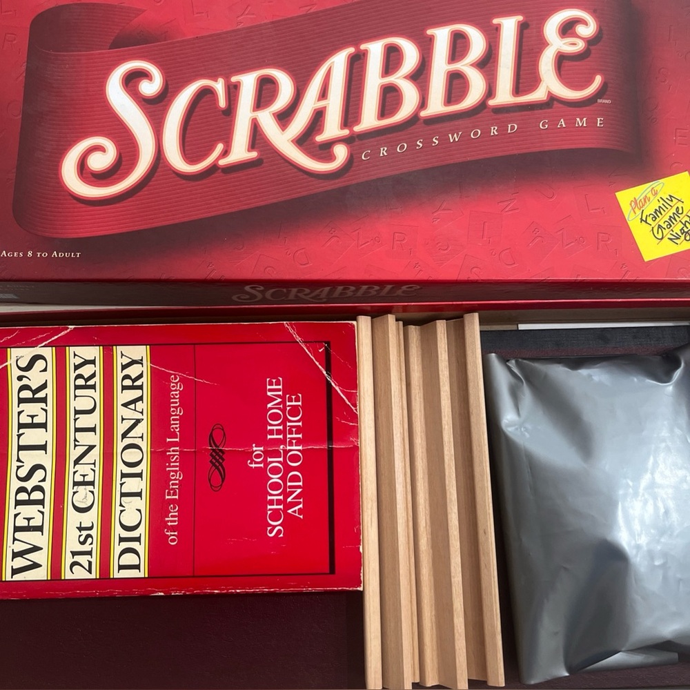 Vintage Scrabble Crossword Board Game With Tiles and Webster’s Dictionary - Picture 2 of 7
